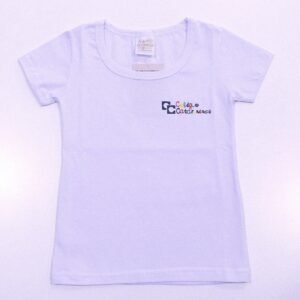 Baby Look Manga Curta Branca Catarinense Infantil