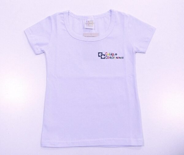 Baby Look Manga Curta Branca Catarinense Infantil